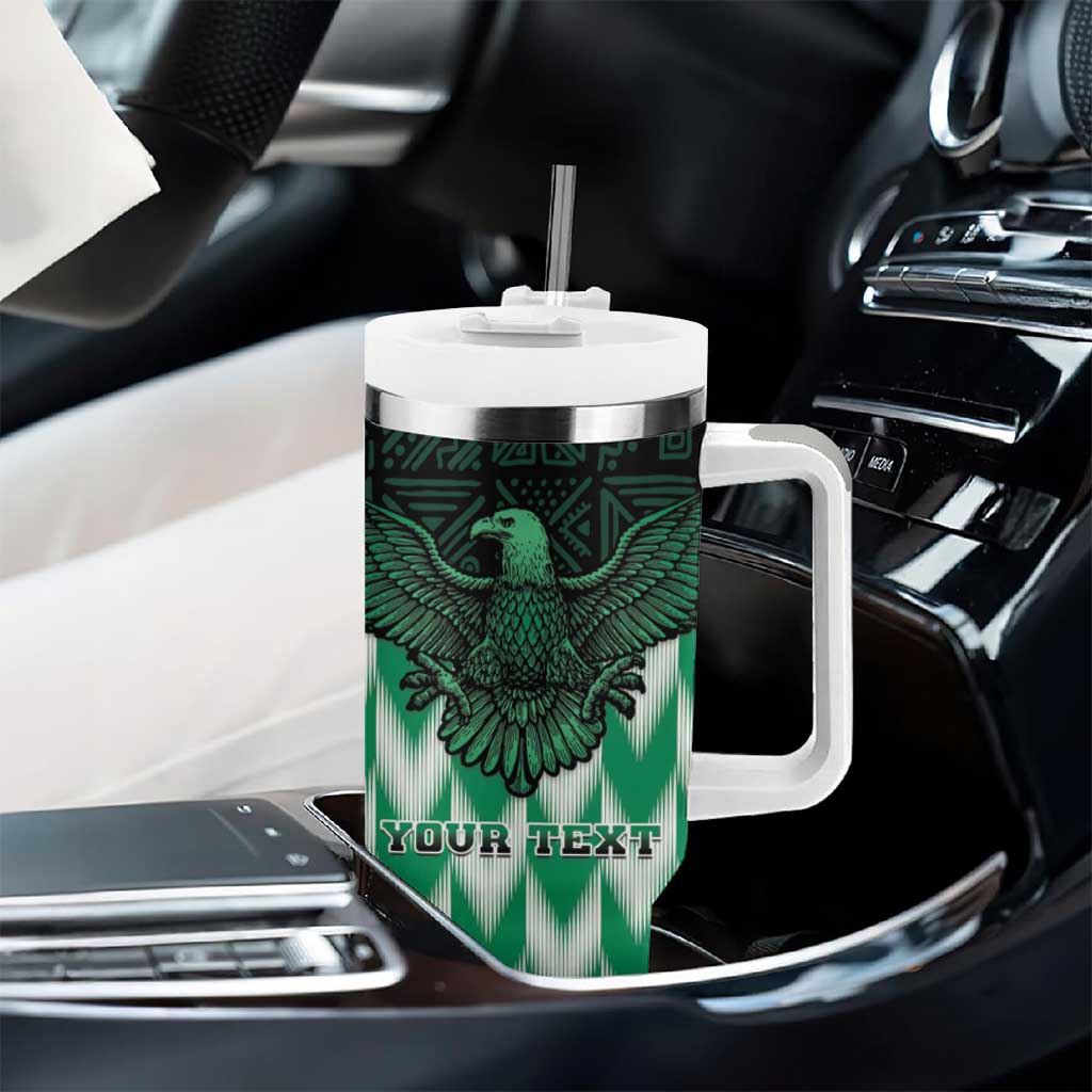 Custom Nigeria Football Tumbler With Handle African Pattern LT15
