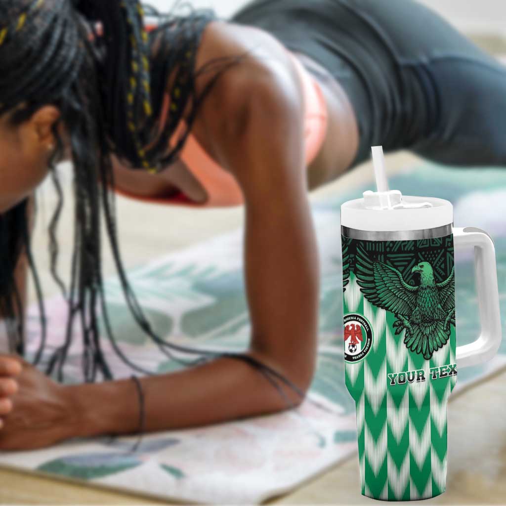 Custom Nigeria Football Tumbler With Handle African Pattern LT15