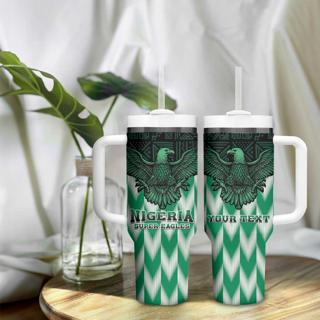 Custom Nigeria Football Tumbler With Handle African Pattern LT15