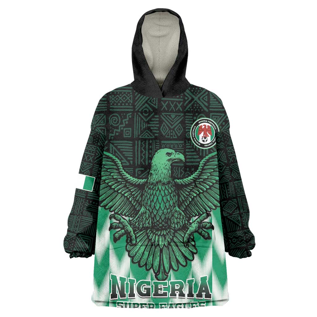 Custom Nigeria Football Wearable Blanket Hoodie African Pattern LT15