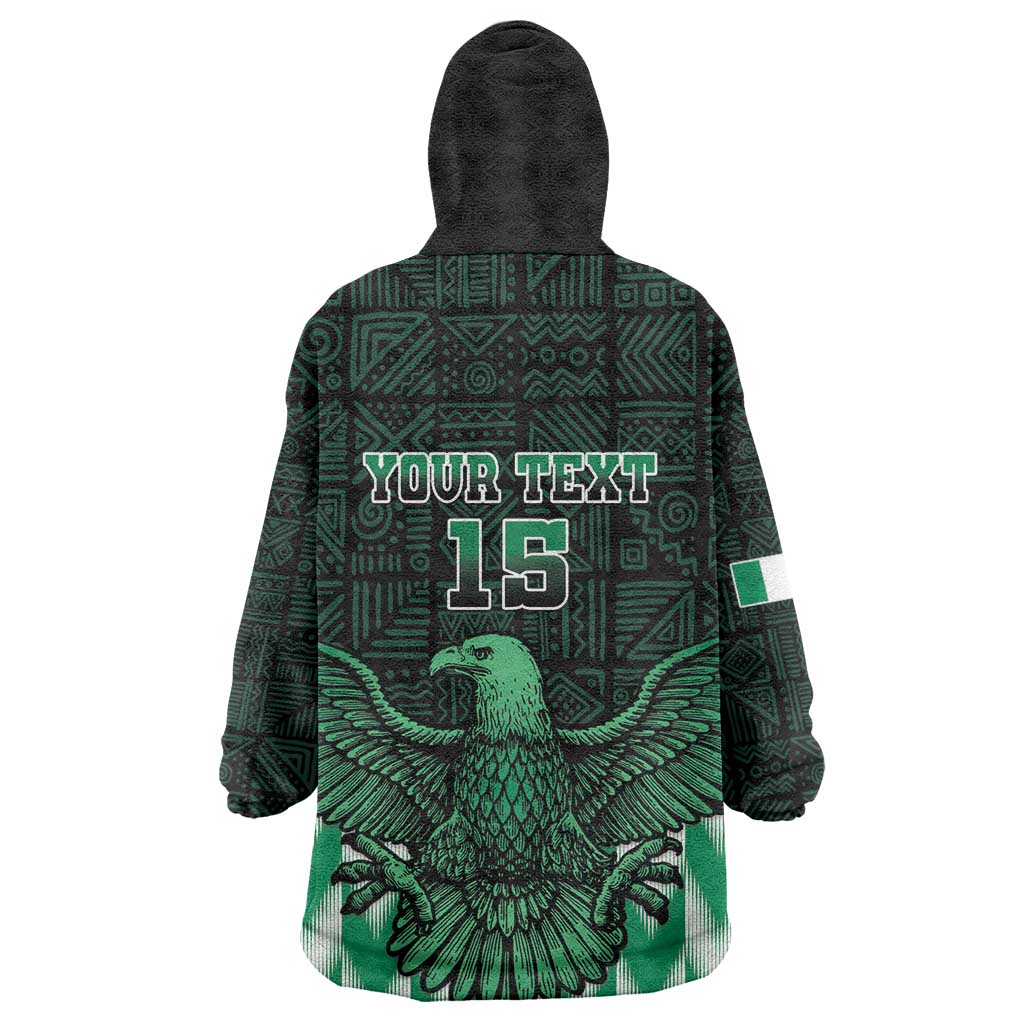 Custom Nigeria Football Wearable Blanket Hoodie African Pattern LT15