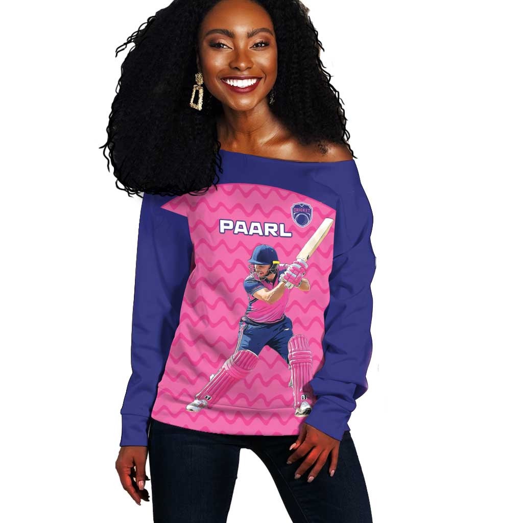 Custom Afro South Africa Cricket Off Shoulder Sweater Go Paarl LT15