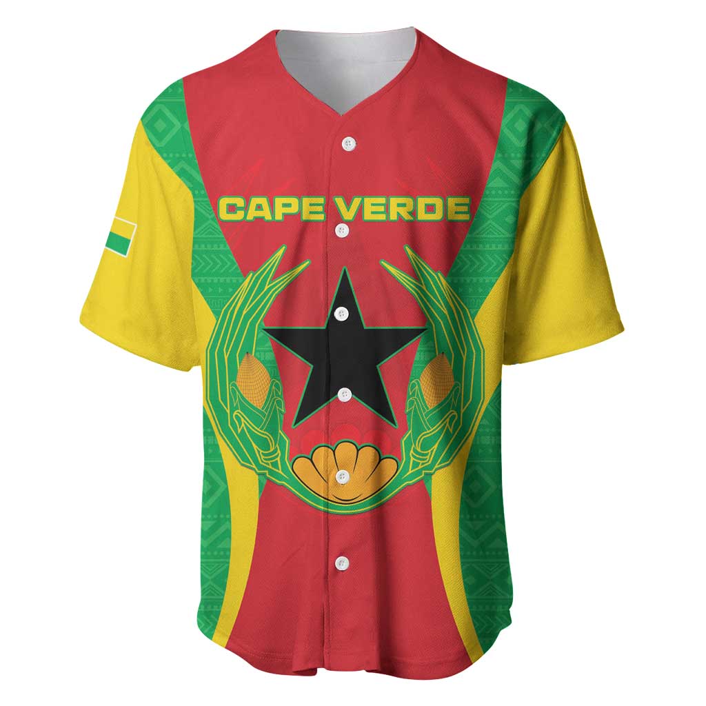 Personalised Afro Cape Verde (1975-1992) Baseball Jersey Mix African Pattern LT15