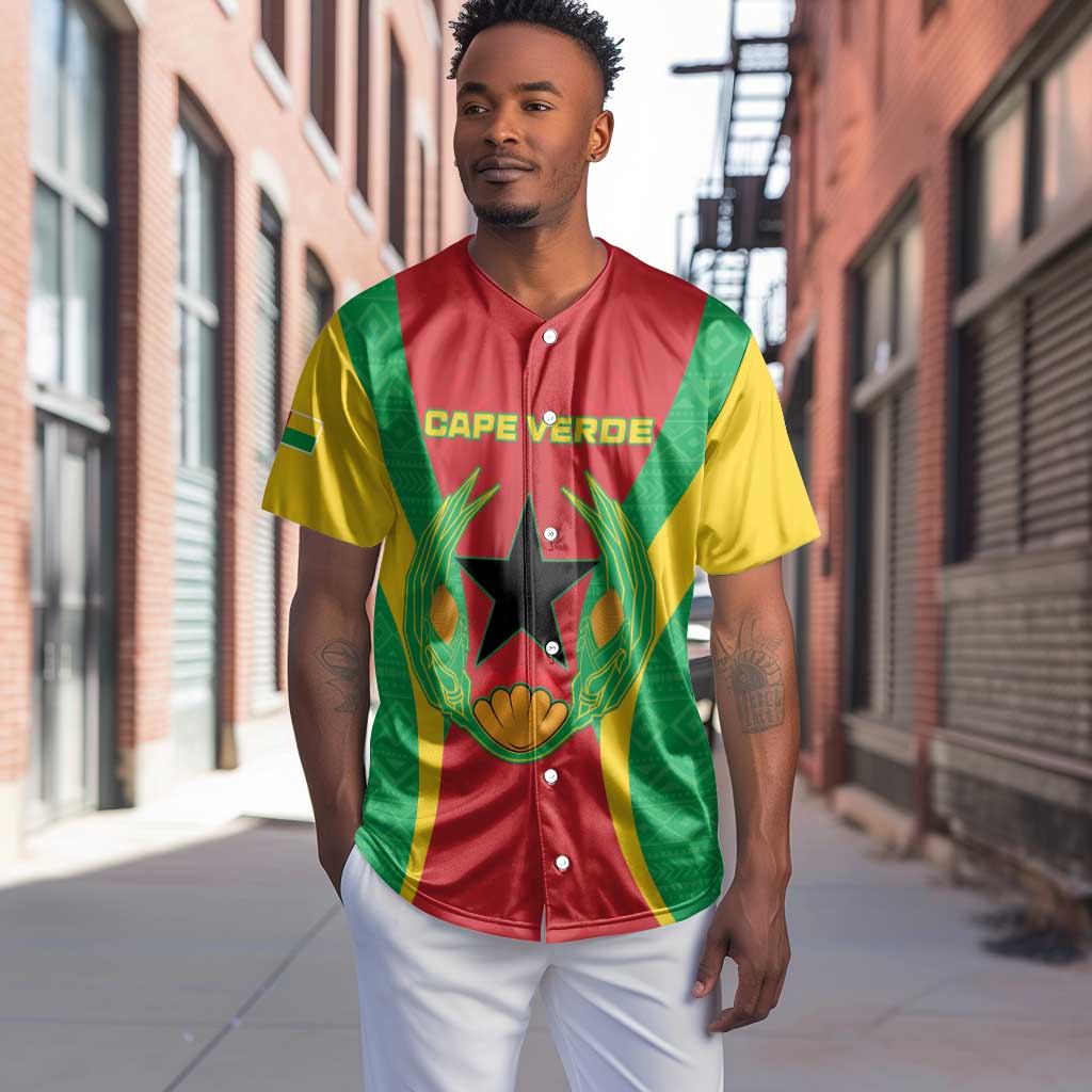 Personalised Afro Cape Verde (1975-1992) Baseball Jersey Mix African Pattern LT15