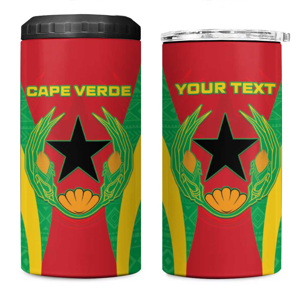 Personalised Afro Cape Verde (1975-1992) 4 in 1 Can Cooler Tumbler Mix African Pattern LT15