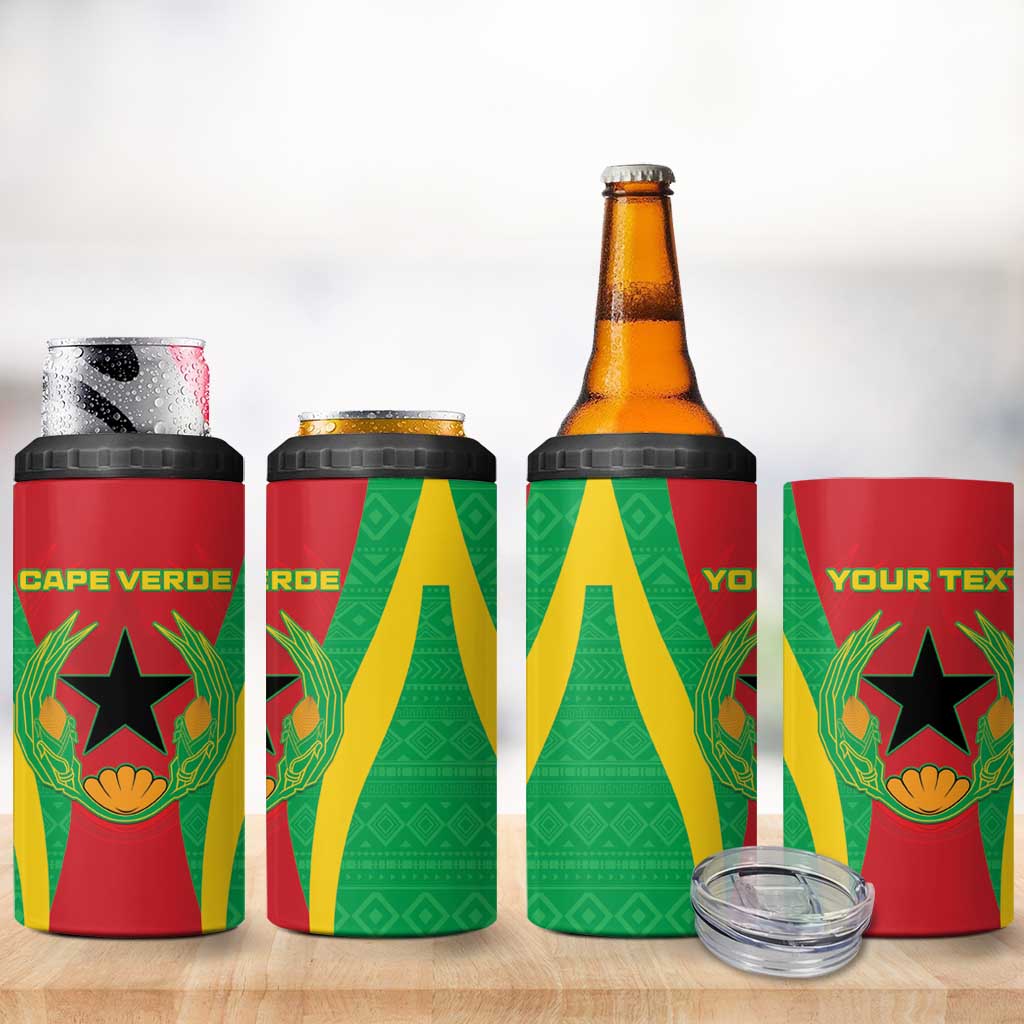 Personalised Afro Cape Verde (1975-1992) 4 in 1 Can Cooler Tumbler Mix African Pattern LT15