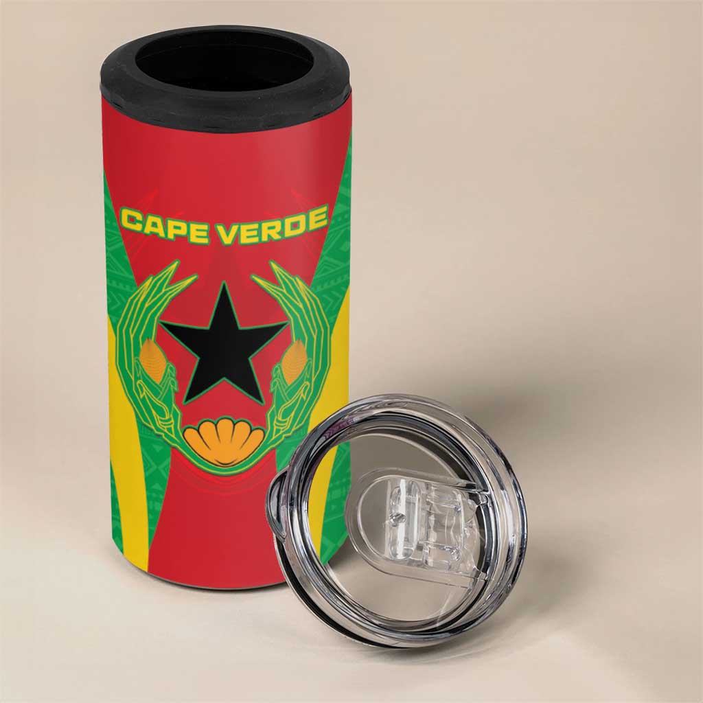 Personalised Afro Cape Verde (1975-1992) 4 in 1 Can Cooler Tumbler Mix African Pattern LT15