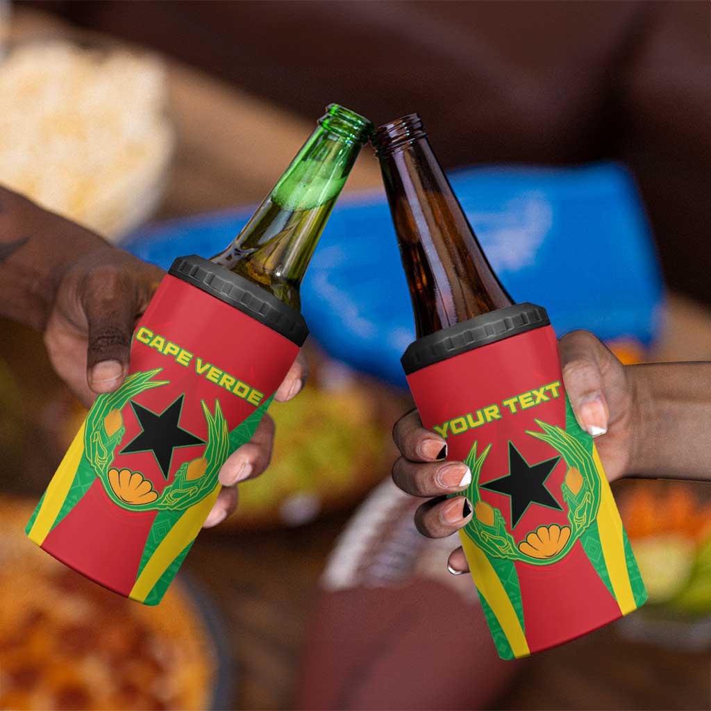 Personalised Afro Cape Verde (1975-1992) 4 in 1 Can Cooler Tumbler Mix African Pattern LT15