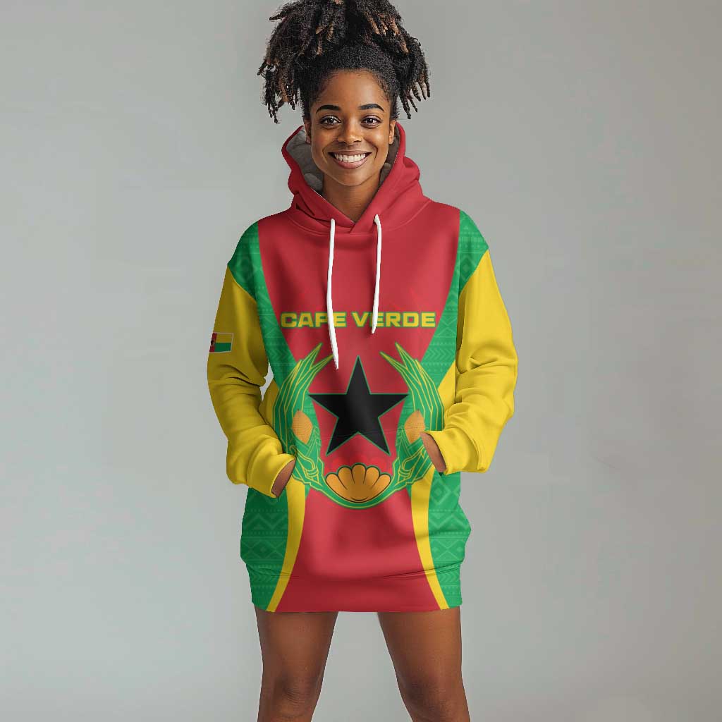 Personalised Afro Cape Verde (1975-1992) Hoodie Dress Mix African Pattern LT15