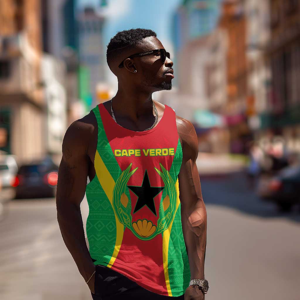 Personalised Afro Cape Verde (1975-1992) Men Tank Top Mix African Pattern LT15