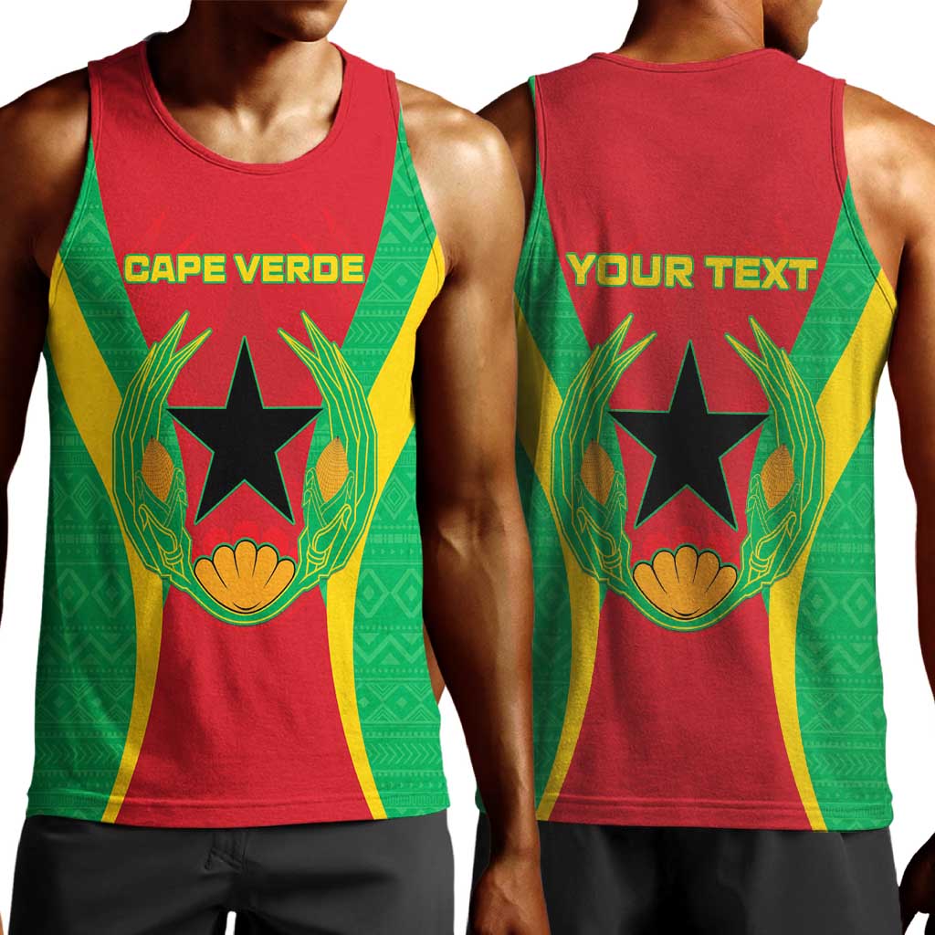 Personalised Afro Cape Verde (1975-1992) Men Tank Top Mix African Pattern LT15