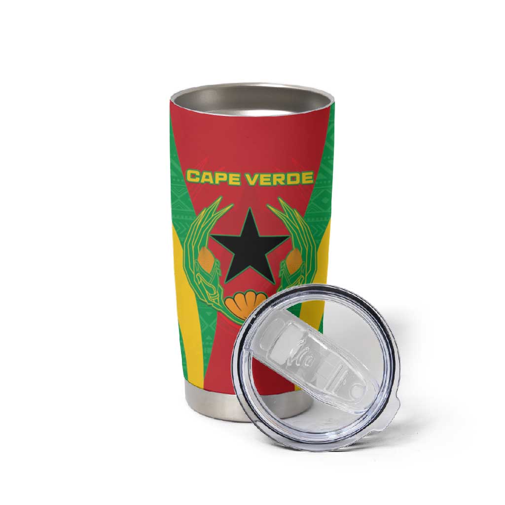 Personalised Afro Cape Verde (1975-1992) Tumbler Cup Mix African Pattern LT15