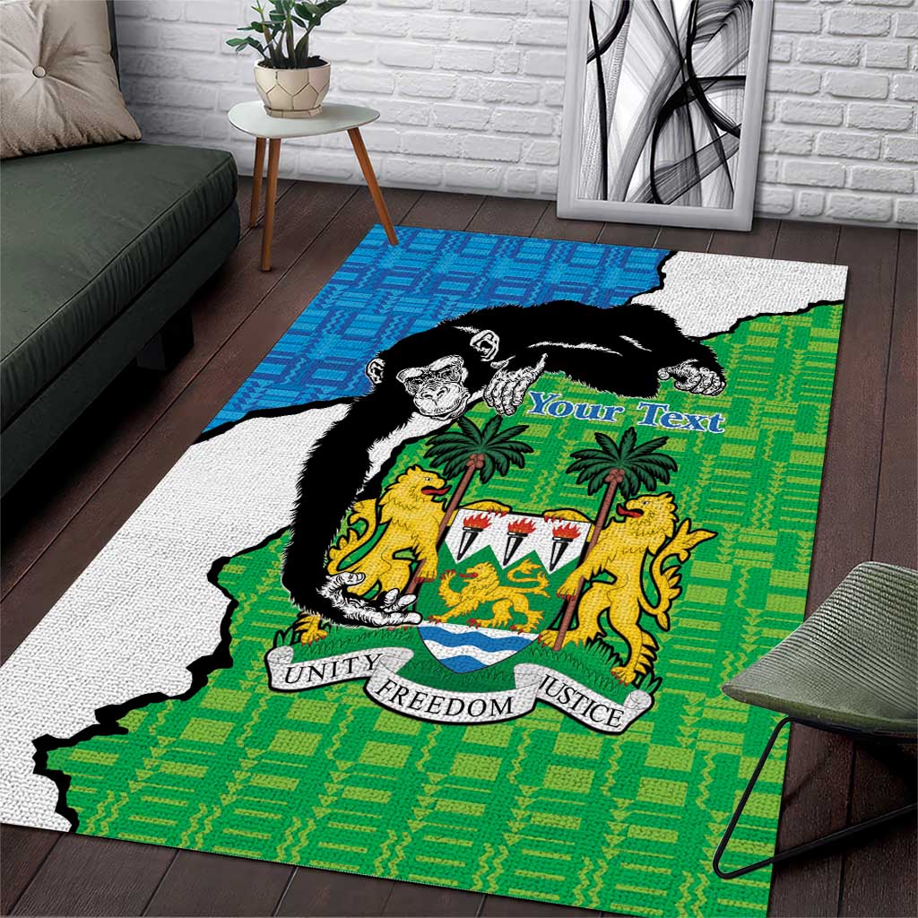 Personalised Afro Sierra Leone Area Rug Chimpanzee Mix African Pattern LT15