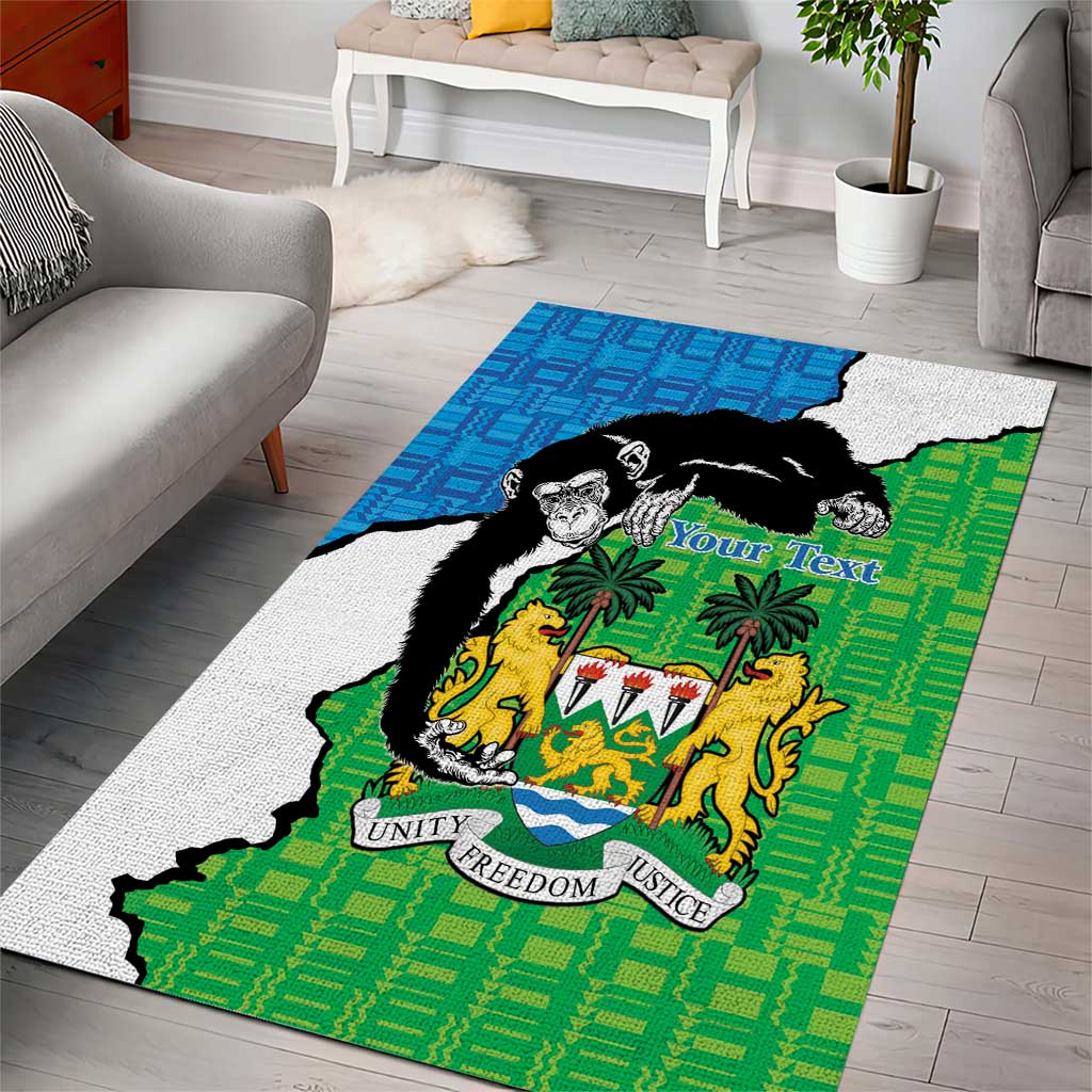 Personalised Afro Sierra Leone Area Rug Chimpanzee Mix African Pattern LT15