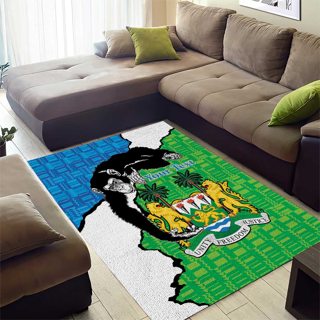 Personalised Afro Sierra Leone Area Rug Chimpanzee Mix African Pattern LT15