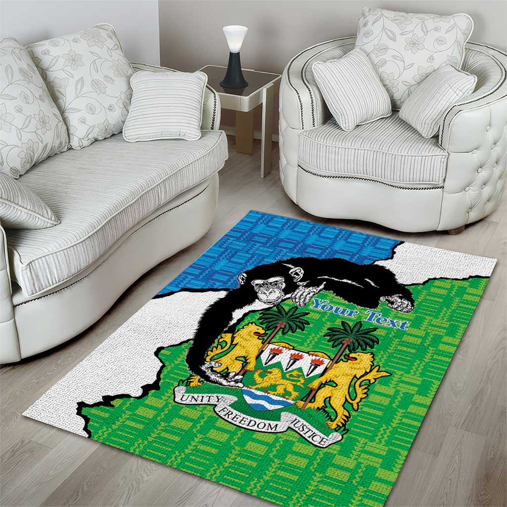 Personalised Afro Sierra Leone Area Rug Chimpanzee Mix African Pattern LT15
