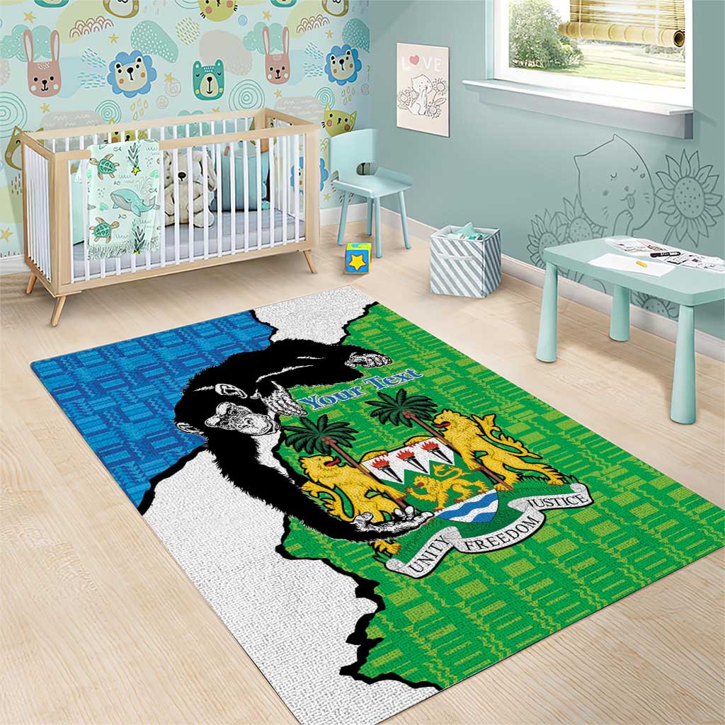 Personalised Afro Sierra Leone Area Rug Chimpanzee Mix African Pattern LT15