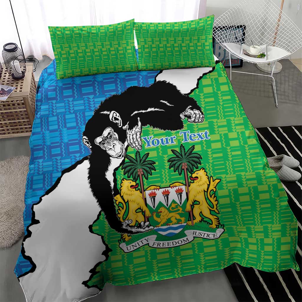 Personalised Afro Sierra Leone Bedding Set Chimpanzee Mix African Pattern LT15