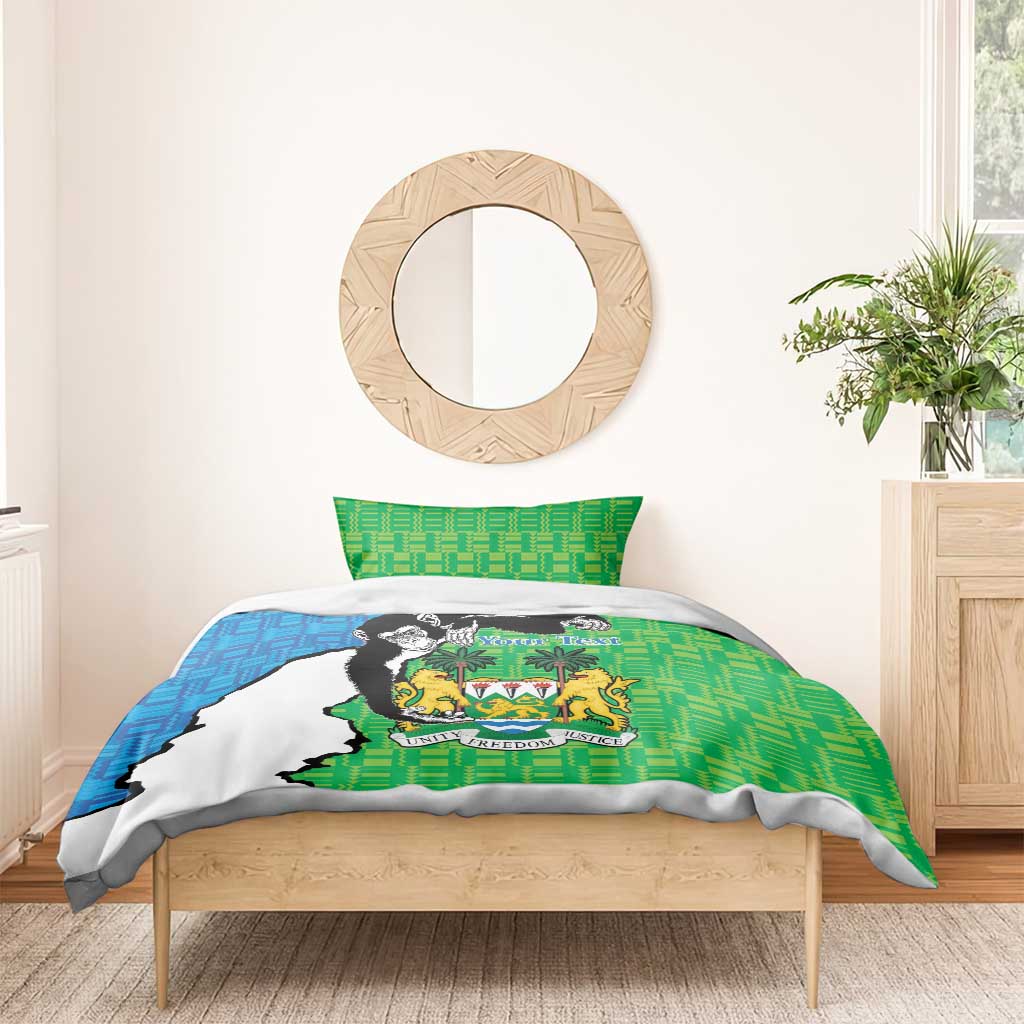 Personalised Afro Sierra Leone Bedding Set Chimpanzee Mix African Pattern LT15
