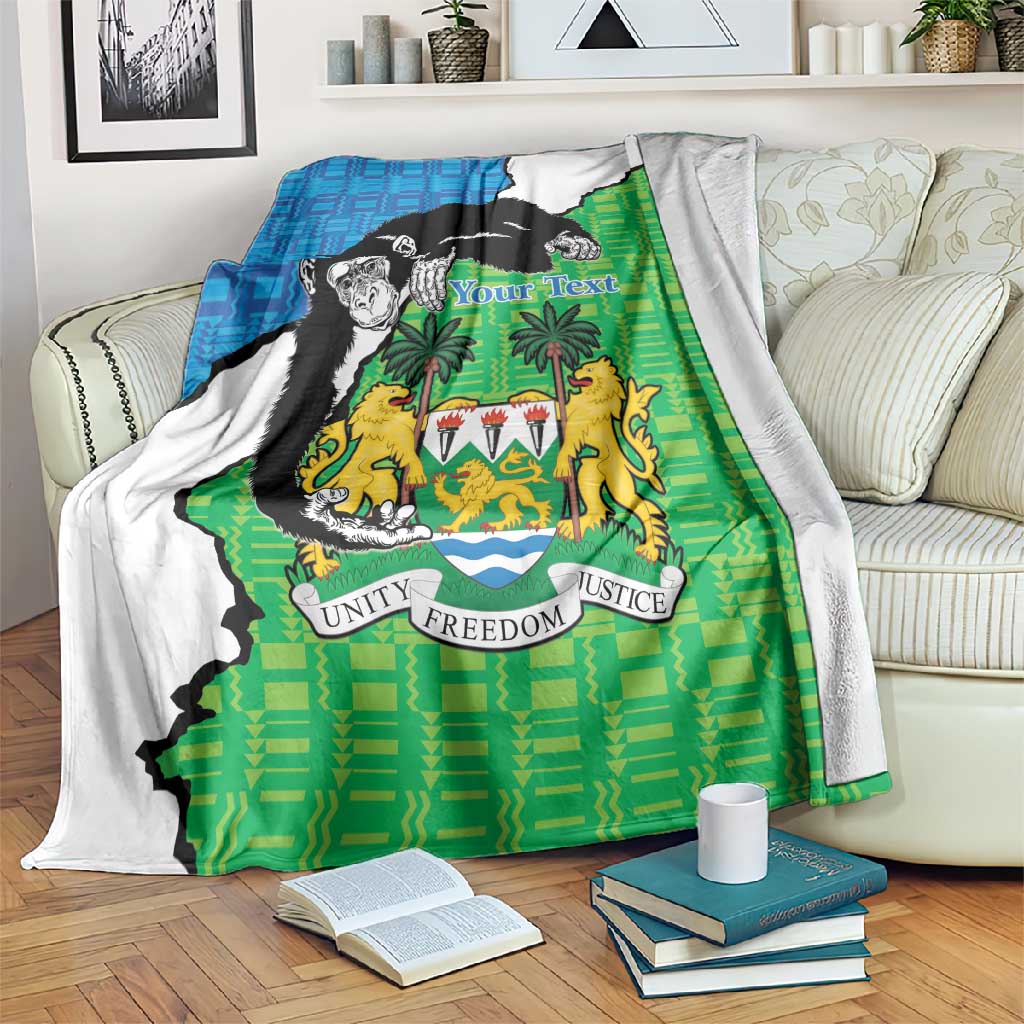 Personalised Afro Sierra Leone Blanket Chimpanzee Mix African Pattern LT15