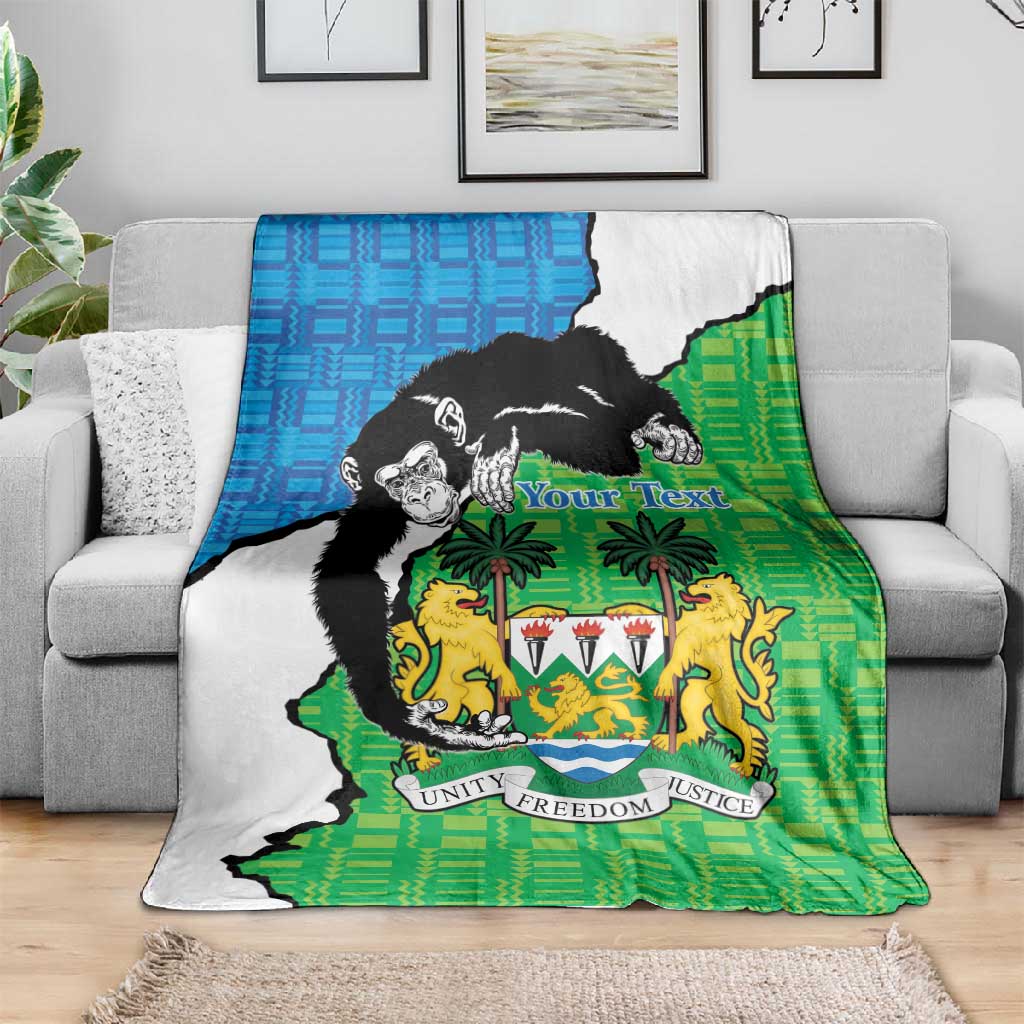 Personalised Afro Sierra Leone Blanket Chimpanzee Mix African Pattern LT15