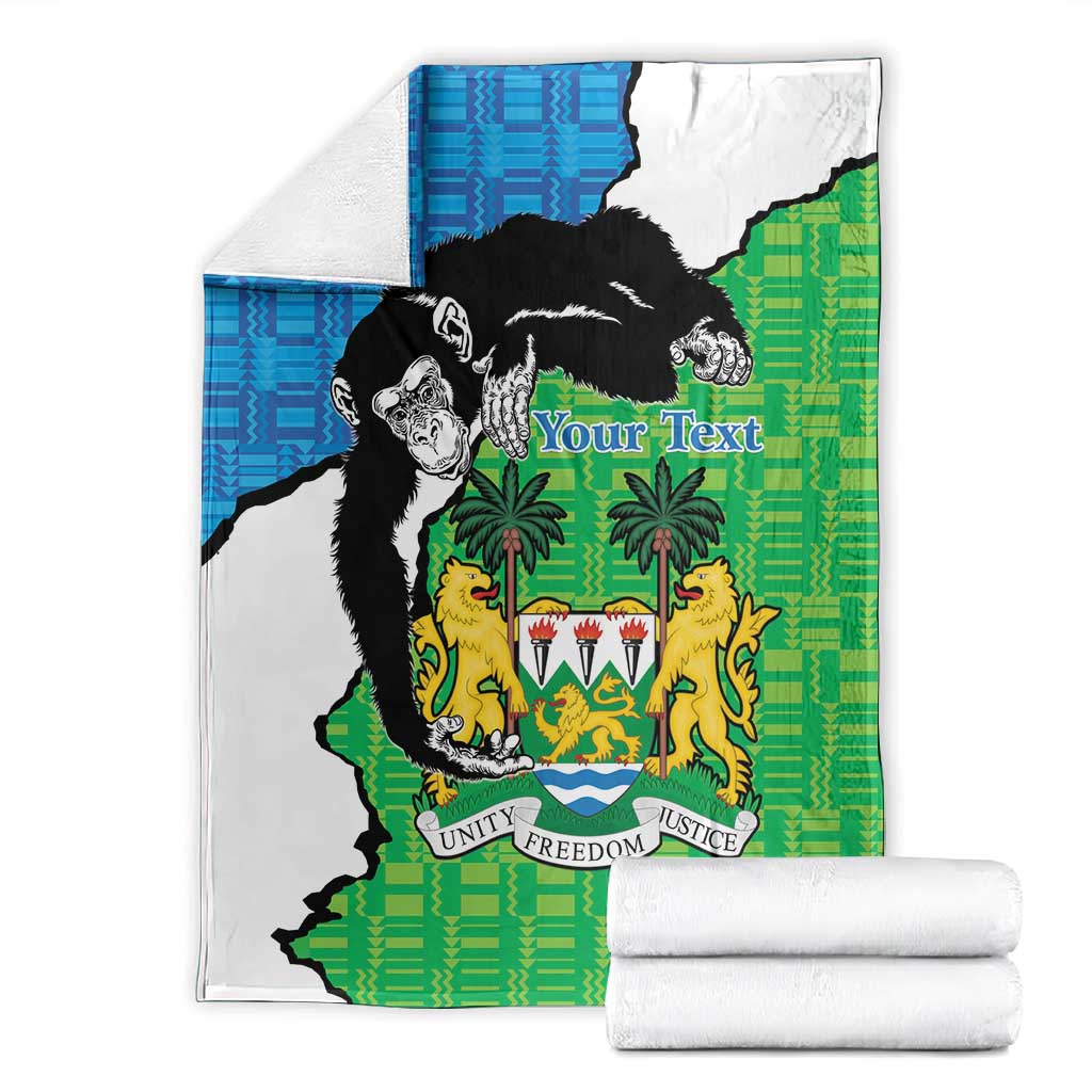 Personalised Afro Sierra Leone Blanket Chimpanzee Mix African Pattern LT15