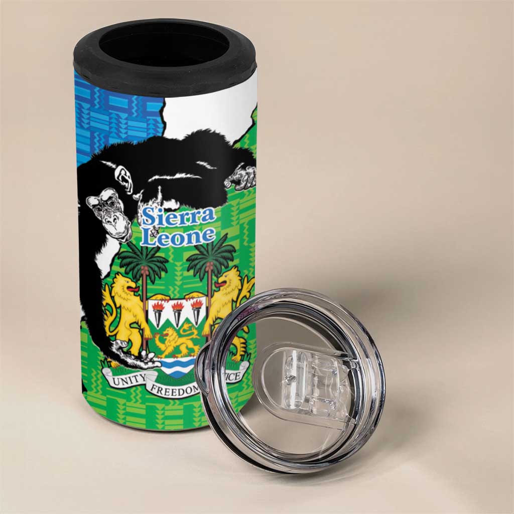 Personalised Afro Sierra Leone 4 in 1 Can Cooler Tumbler Chimpanzee Mix African Pattern LT15