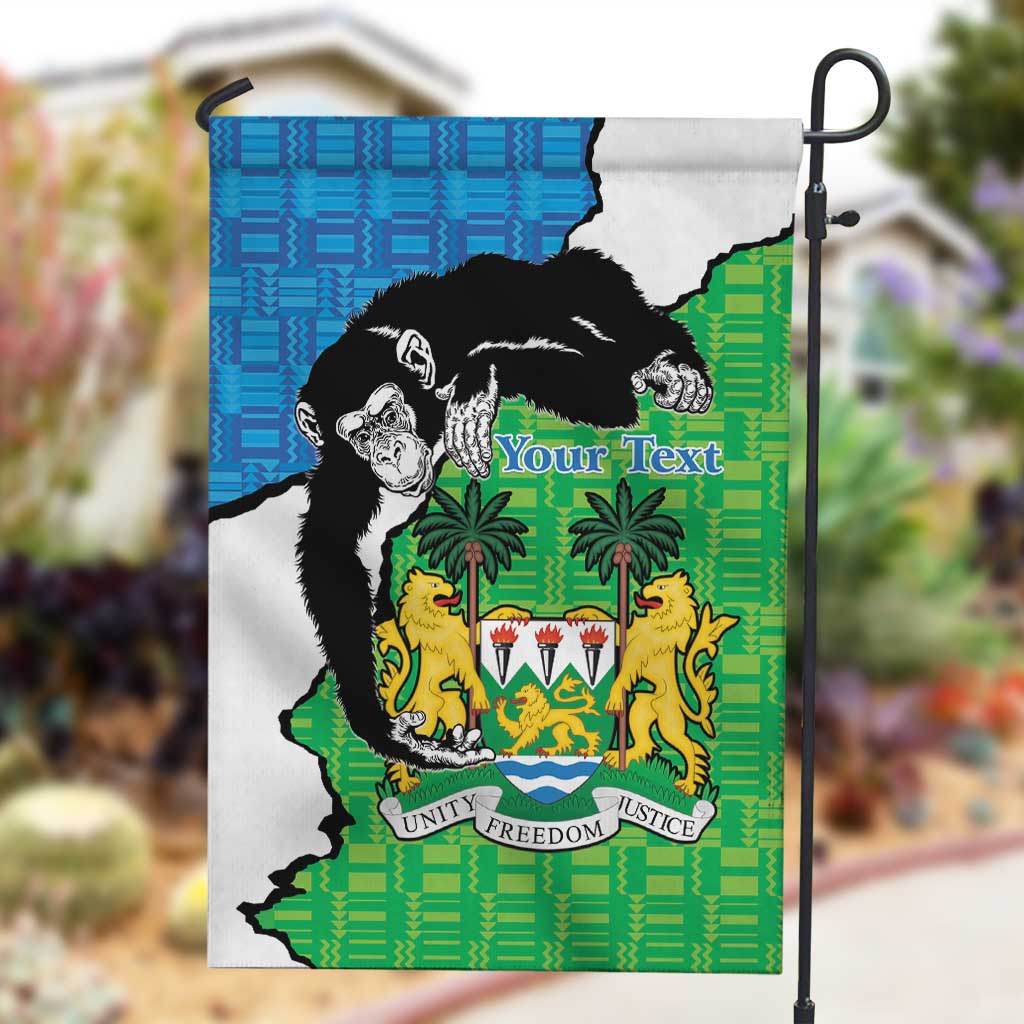 Personalised Afro Sierra Leone Garden Flag Chimpanzee Mix African Pattern LT15