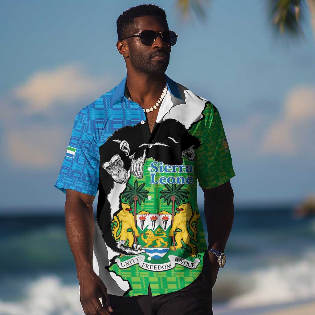Personalised Afro Sierra Leone Hawaiian Shirt Chimpanzee Mix African Pattern LT15