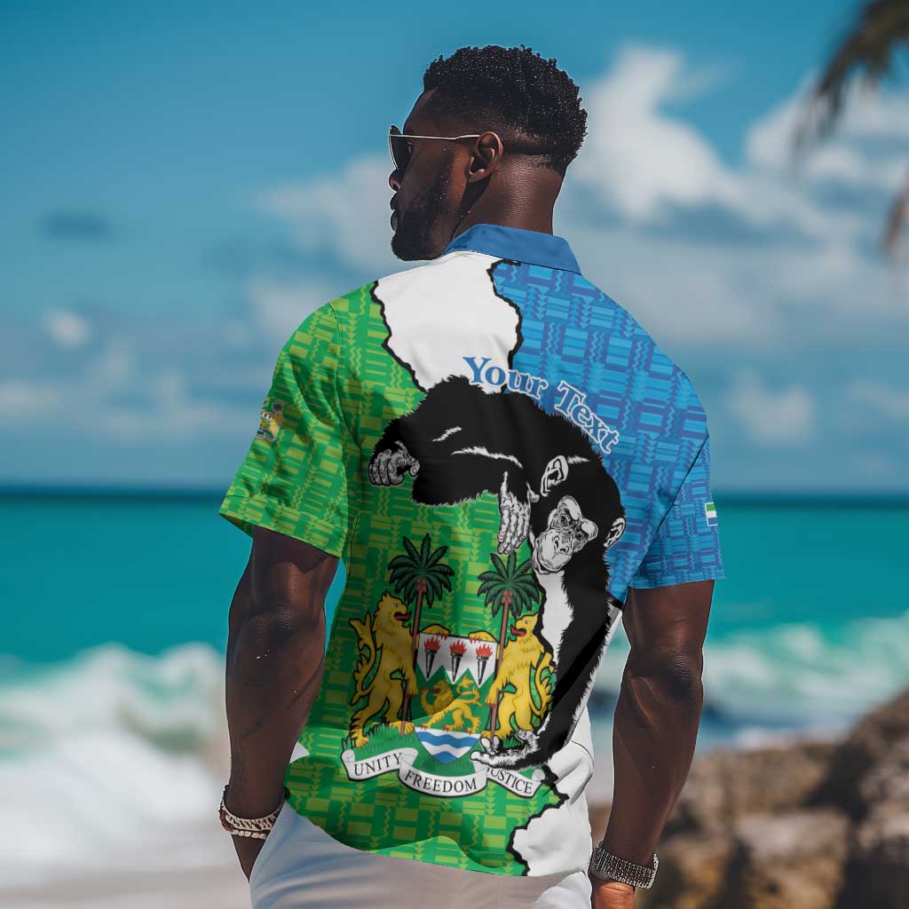 Personalised Afro Sierra Leone Hawaiian Shirt Chimpanzee Mix African Pattern LT15