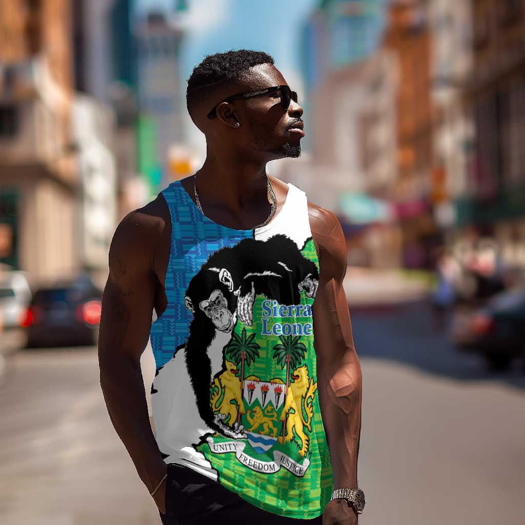 Personalised Afro Sierra Leone Men Tank Top Chimpanzee Mix African Pattern LT15