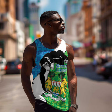 Personalised Afro Sierra Leone Men Tank Top Chimpanzee Mix African Pattern LT15