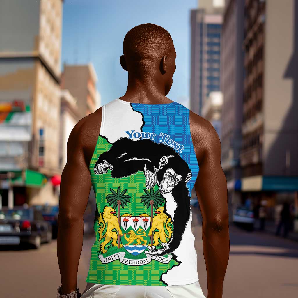 Personalised Afro Sierra Leone Men Tank Top Chimpanzee Mix African Pattern LT15