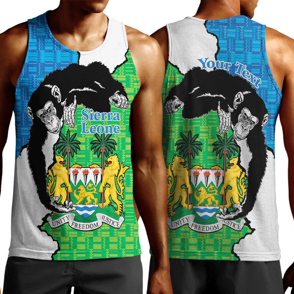 Personalised Afro Sierra Leone Men Tank Top Chimpanzee Mix African Pattern LT15