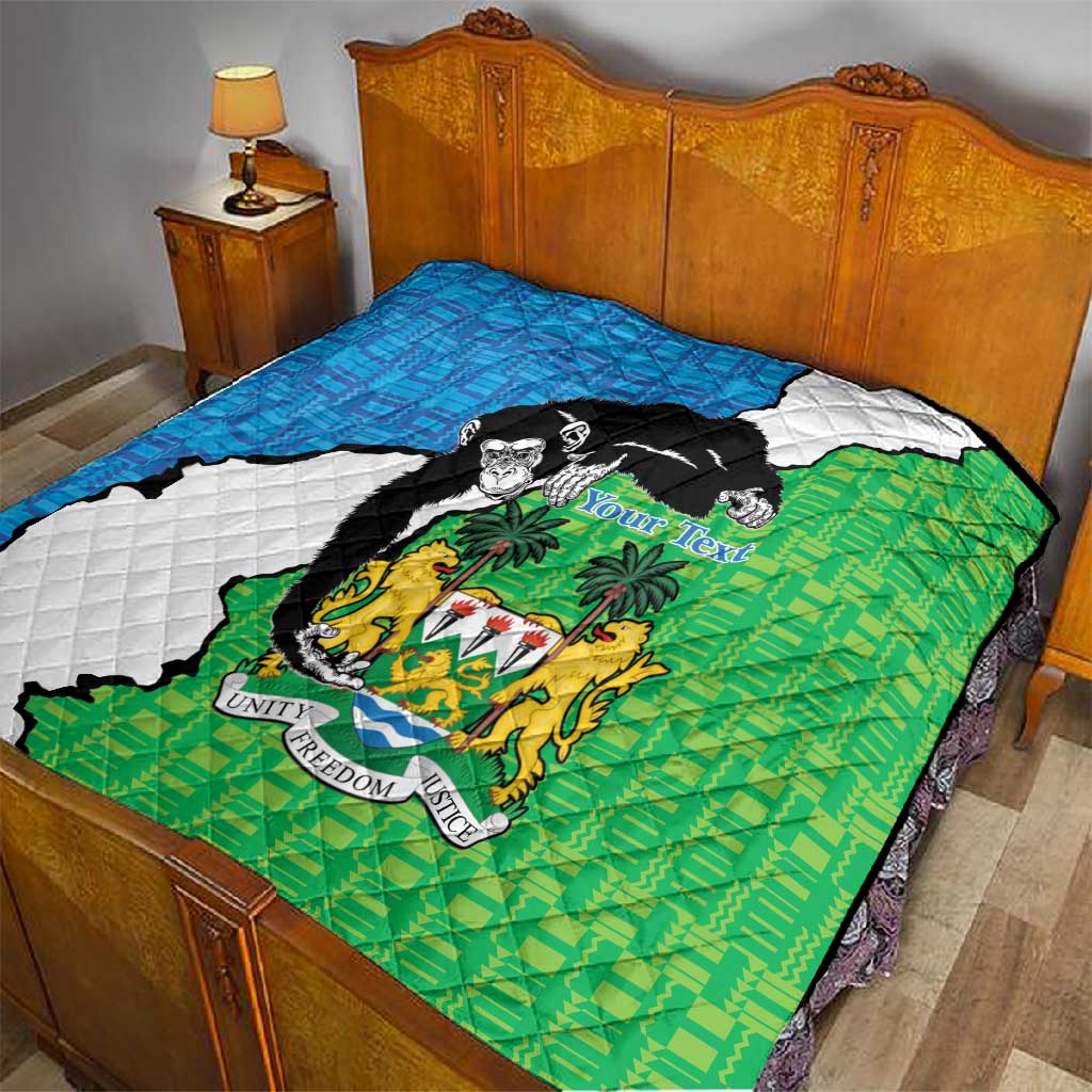 Personalised Afro Sierra Leone Quilt Chimpanzee Mix African Pattern LT15