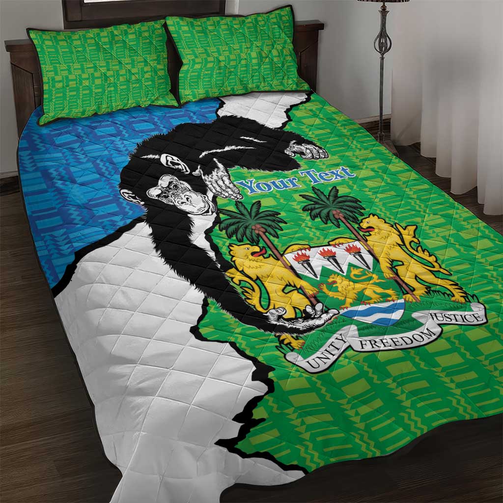 Personalised Afro Sierra Leone Quilt Bed Set Chimpanzee Mix African Pattern LT15