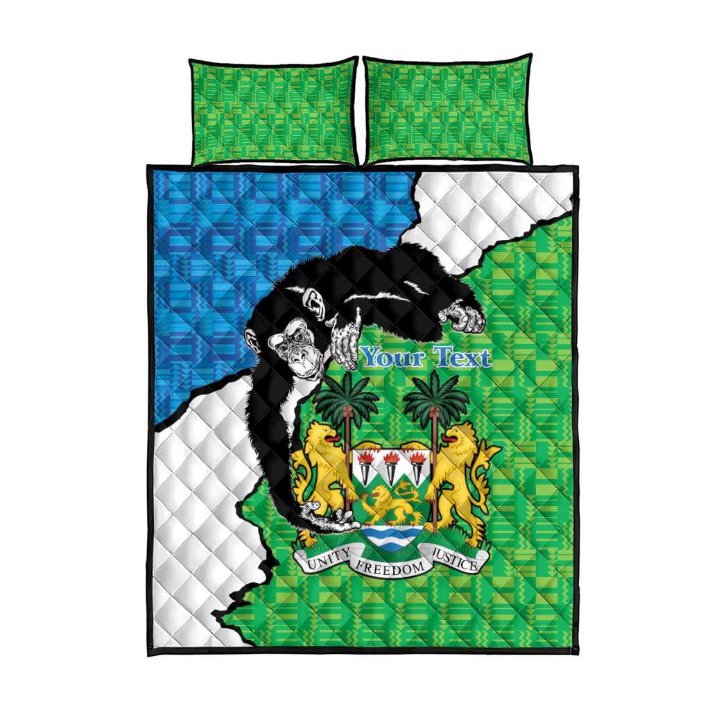 Personalised Afro Sierra Leone Quilt Bed Set Chimpanzee Mix African Pattern LT15