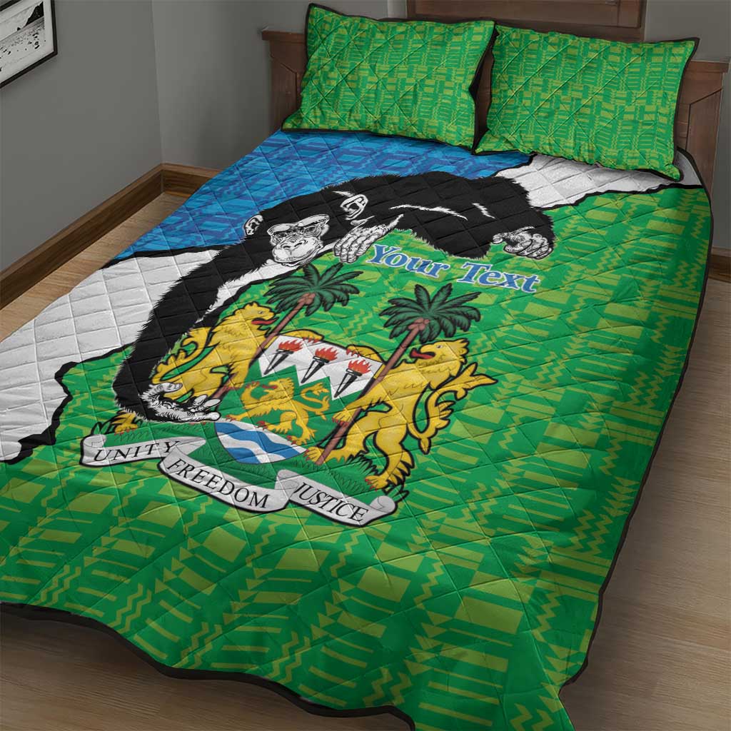 Personalised Afro Sierra Leone Quilt Bed Set Chimpanzee Mix African Pattern LT15