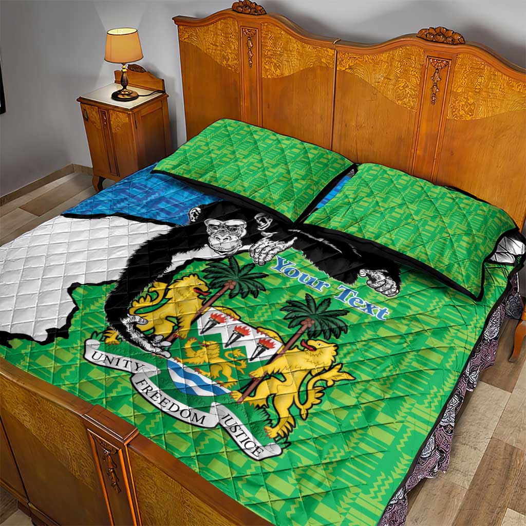 Personalised Afro Sierra Leone Quilt Bed Set Chimpanzee Mix African Pattern LT15