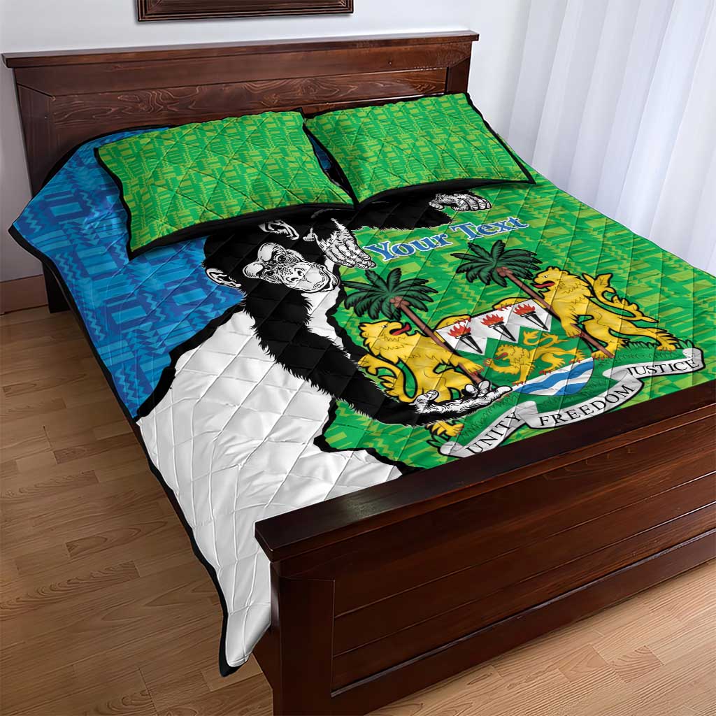 Personalised Afro Sierra Leone Quilt Bed Set Chimpanzee Mix African Pattern LT15