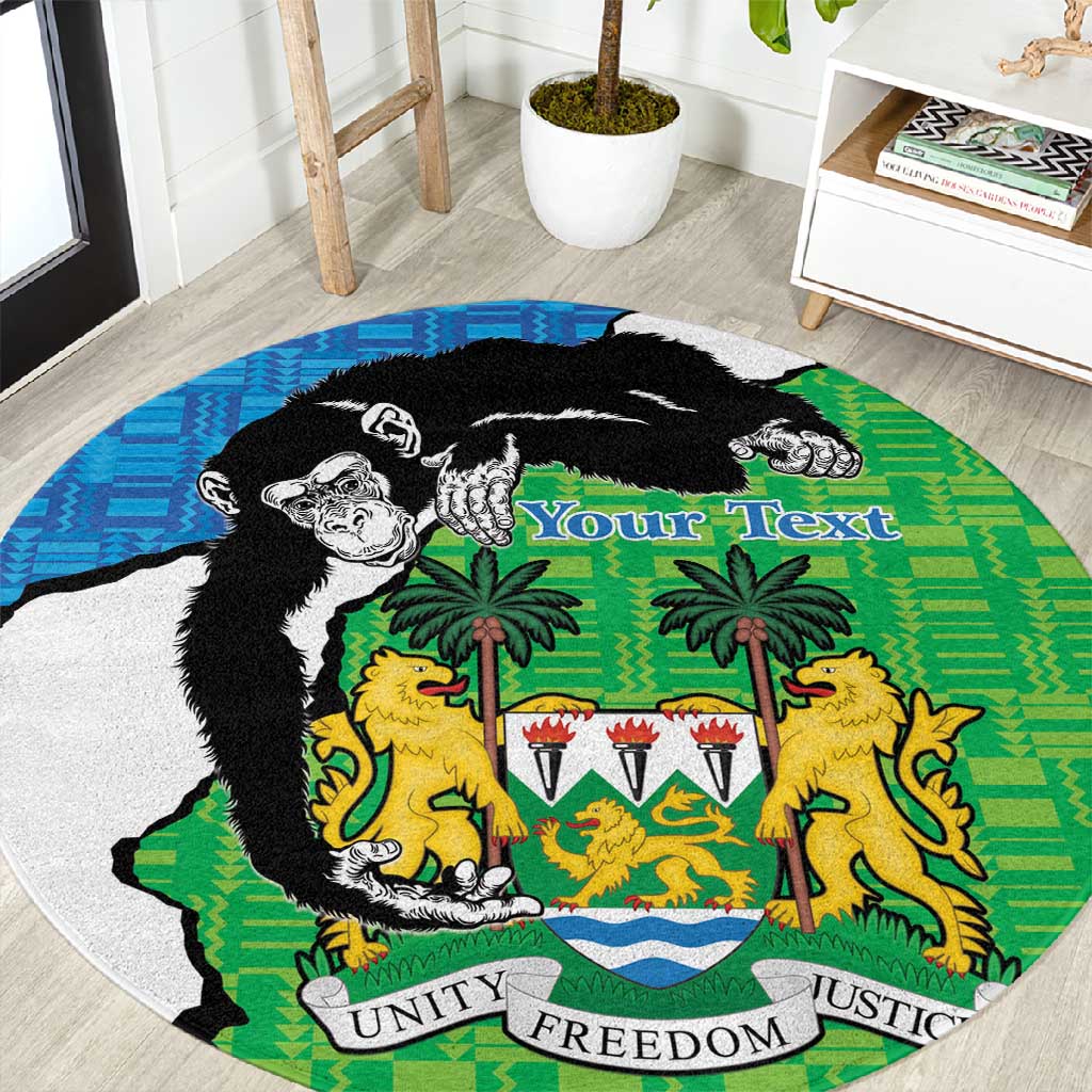 Personalised Afro Sierra Leone Round Carpet Chimpanzee Mix African Pattern LT15