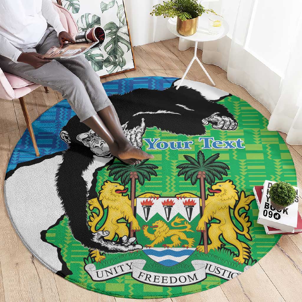 Personalised Afro Sierra Leone Round Carpet Chimpanzee Mix African Pattern LT15