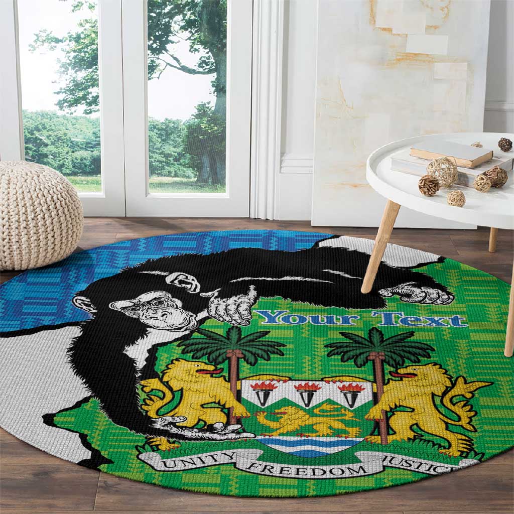 Personalised Afro Sierra Leone Round Carpet Chimpanzee Mix African Pattern LT15