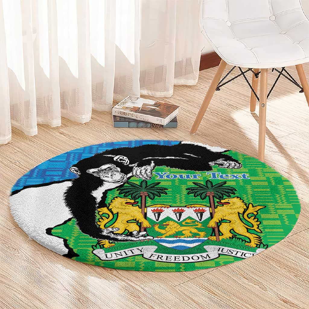 Personalised Afro Sierra Leone Round Carpet Chimpanzee Mix African Pattern LT15