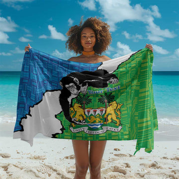 Personalised Afro Sierra Leone Sarong Chimpanzee Mix African Pattern LT15