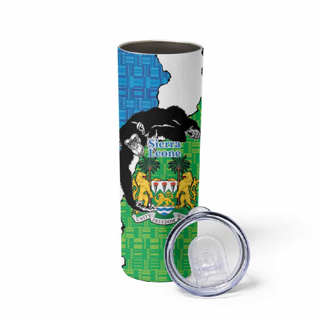 Personalised Afro Sierra Leone Skinny Tumbler Chimpanzee Mix African Pattern LT15