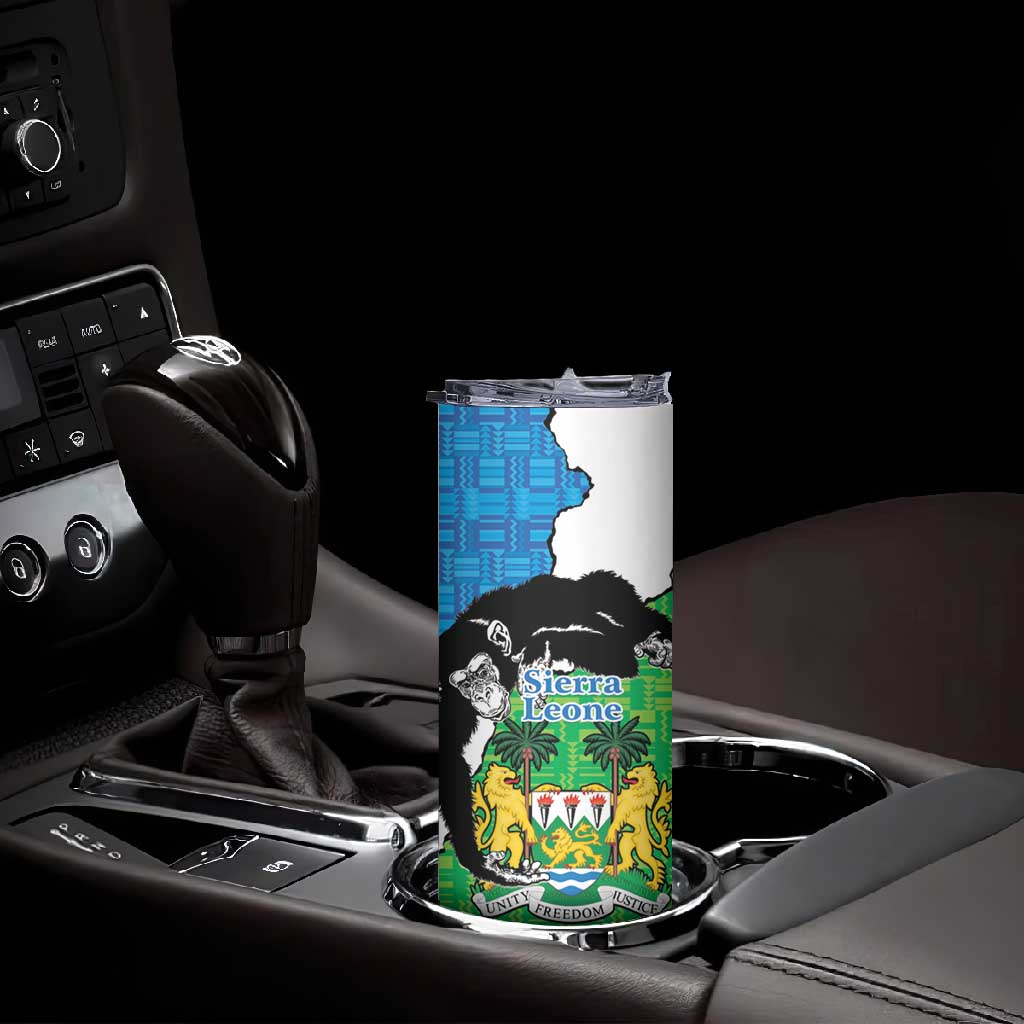 Personalised Afro Sierra Leone Skinny Tumbler Chimpanzee Mix African Pattern LT15