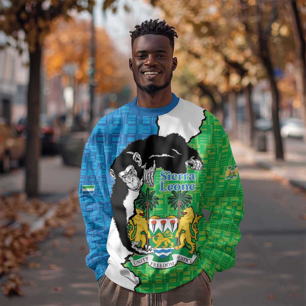 Personalised Afro Sierra Leone Sweatshirt Chimpanzee Mix African Pattern LT15