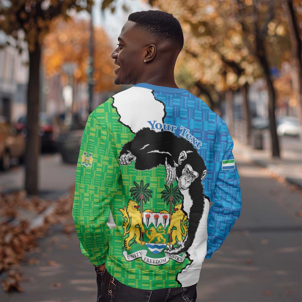 Personalised Afro Sierra Leone Sweatshirt Chimpanzee Mix African Pattern LT15