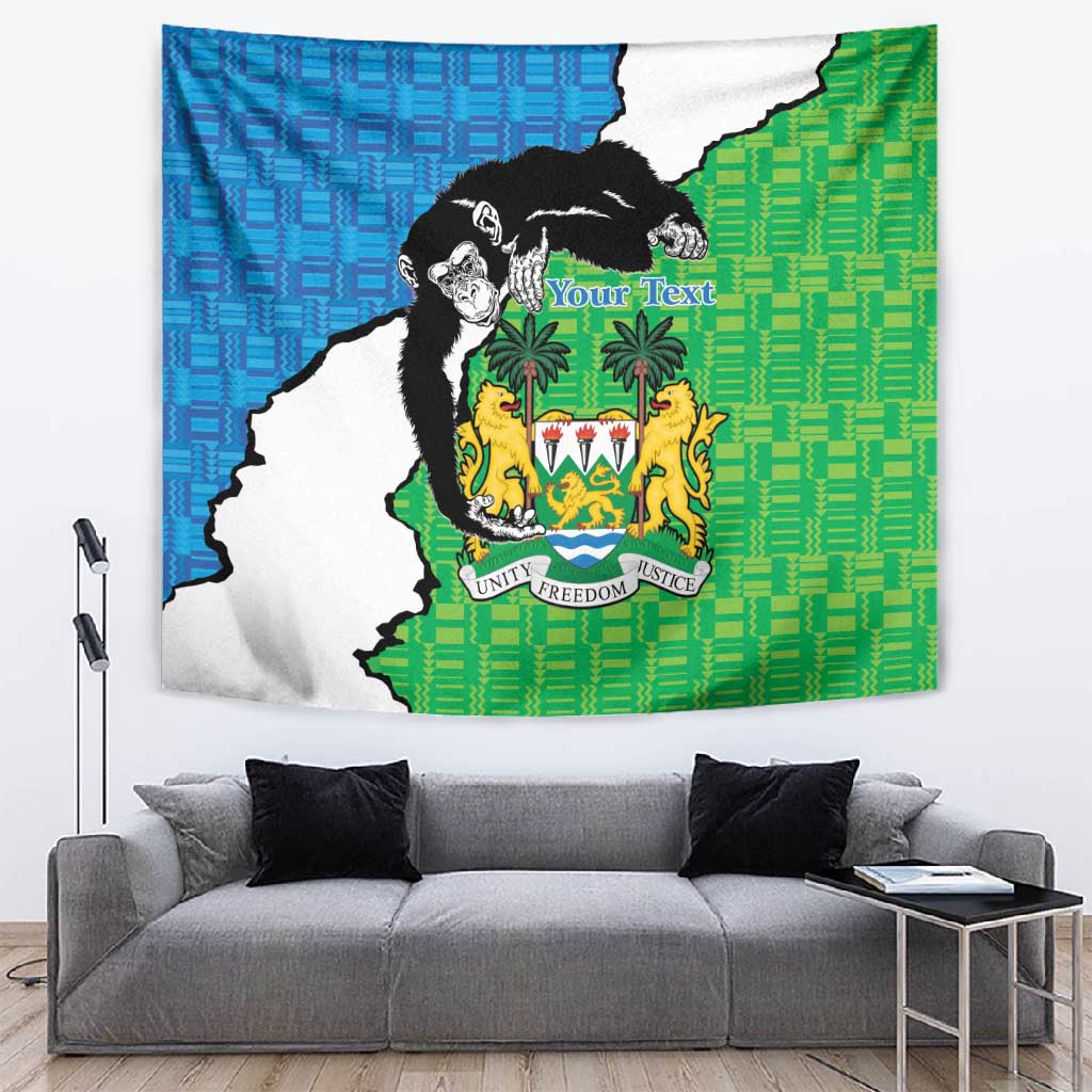 Personalised Afro Sierra Leone Tapestry Chimpanzee Mix African Pattern LT15